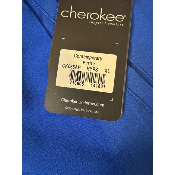 NWT Cherokee Women Mid Rise Tapered Leg Pant Petite Size XL CK065AP RYPS Royal - Picture 7 of 10